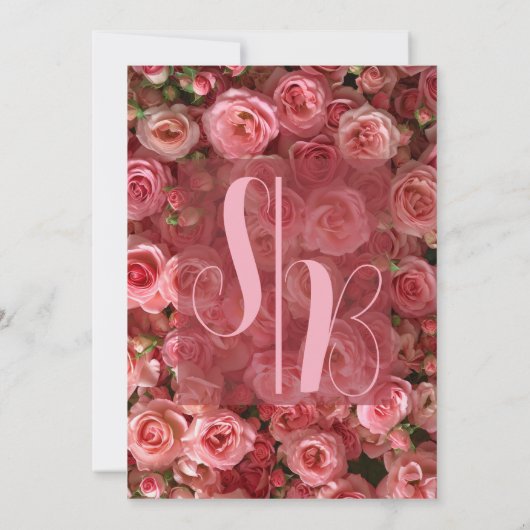 ピンクローズ結婚ズ・サマーエレガントフローラ 招待状 (裏面)