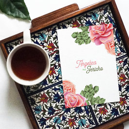 ピンクローズ結婚テーマ カード