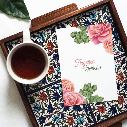 ピンクローズ結婚テーマ カード