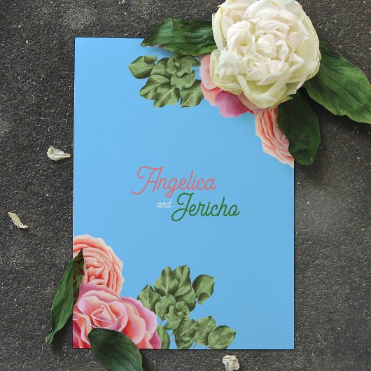 ピンクローズ結婚テーマ カード