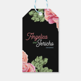 ピンクローズ結婚テーマ ギフトタグ