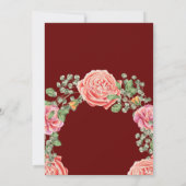 ピンクローズ結婚テーマ 招待状 (裏面)