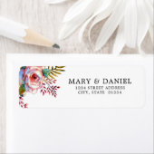 ピンクローズ結婚フローラ差出人住所ラベル ラベル (インサイチュ)