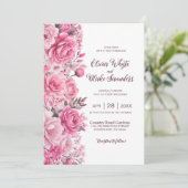 ピンクローズ結婚フローラ 招待状 (スタンド正面)
