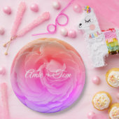 ピンクローズ結婚ブロッサムカスタムの紙プレート ペーパープレート (パーティー)