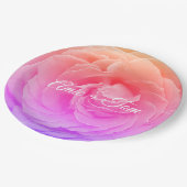 ピンクローズ結婚ブロッサムカスタムの紙プレート ペーパープレート (アングル)