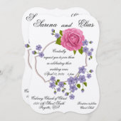 ピンクローズ結婚式招待状 招待状 (正面/裏面)