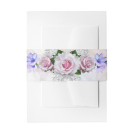 ピンクローズ結婚《写真》ぼけ味 招待状ベリーバンド