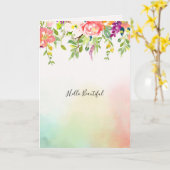 ピンクローズ絞り染めフローラ カード (黄色い花)