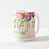 ピンクローズ絞り染めフローラ コーヒーマグカップ (正面右)