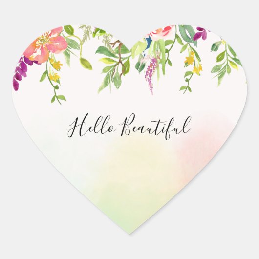 ピンクローズ絞り染めフローラ ハートシール (正面)