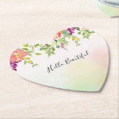 ピンクローズ絞り染めフローラ ペーパーコースター (アングル)