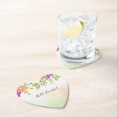 ピンクローズ絞り染めフローラ ペーパーコースター (インサイチュ)