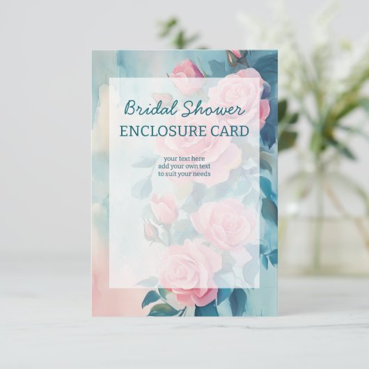 ピンクローズ絵を描ズブライダルシャワーカスタム エンクロージャーカード (スタンド正面)