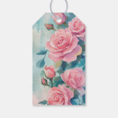 ピンクローズ絵を描ズブライダルシャワーカスタム ギフトタグ (裏面)