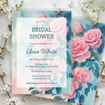 ピンクローズ絵を描ズブライダルシャワーカスタム