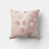 ピンクローズ絵を描金ゴールド金属水玉模様ファンシー クッション (裏面)