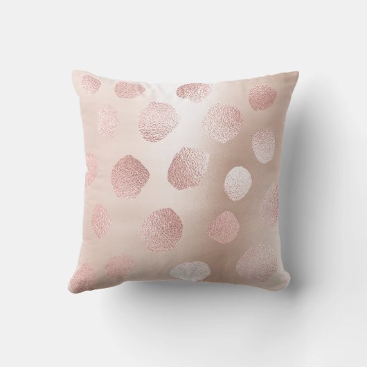 ピンクローズ絵を描金ゴールド金属水玉模様ファンシー クッション (裏面)