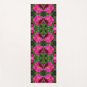 ピンクローズ絵画抽象芸術フラワーアート ヨガマット (正面)