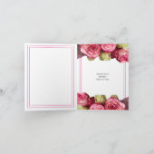 ピンクローズ縁どフローラブーケブライダルシャワー 招待状 (内部)