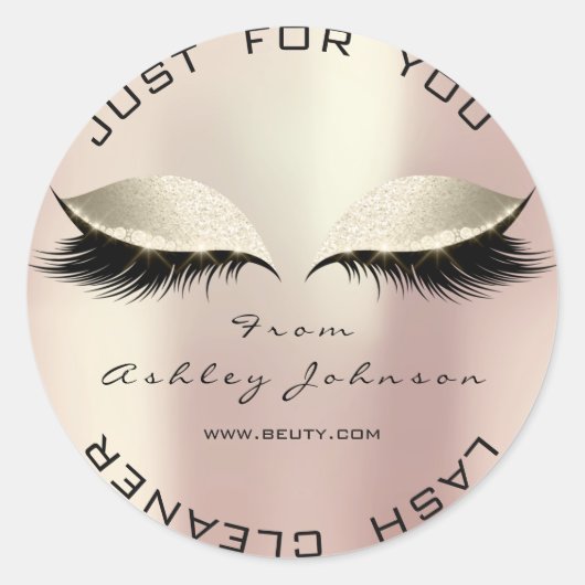 ピンクローズ美しいグリッターアイボリーラッシュメイクアップクリーナー ラウンドシール (正面)