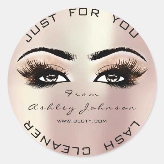 ピンクローズ美しいグリッターピーチラッシュメイクアップクリーナー ラウンドシール (正面)