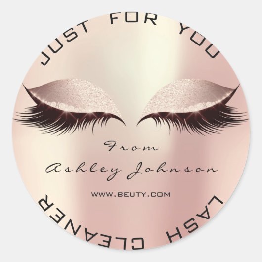 ピンクローズ美しいグリッター赤面ラッシュメイクアップクリーナー ラウンドシール (正面)