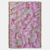 ピンクローズ花びらパターン スローブランケット (正面縦)