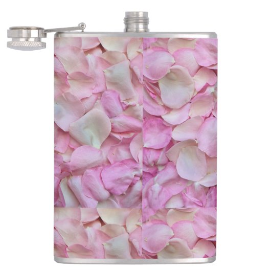 ピンクローズ花びらパターン フラスク (オープン)