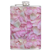 ピンクローズ花びらパターン フラスク (正面)