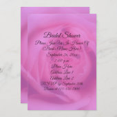 ピンクローズ花びらフローラブライダルシャワー 招待状 (正面/裏面)