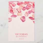 ピンクローズ花びらブライダルシャワーワードスクランブルゲーム チラシ (裏面)