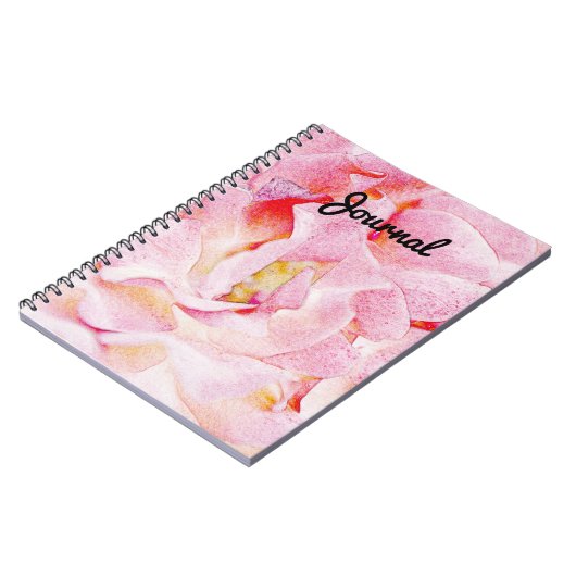 ピンクローズ花びら抽象芸術アートジャーナルノートブック ノートブック (左側)