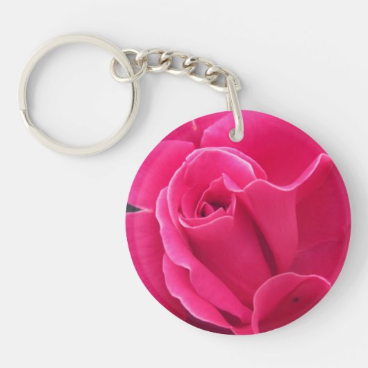 ピンクローズ花びら キーホルダー (正面)