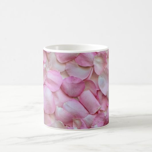 ピンクローズ花びら コーヒーマグカップ (中央)