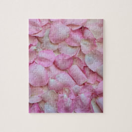 ピンクローズ花びら ジグソーパズル