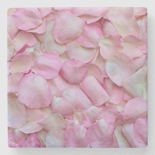 ピンクローズ花びら ストーンコースター (正面)