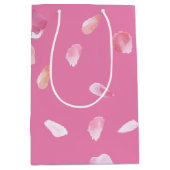 ピンクローズ花びら ミディアムペーパーバッグ (正面)