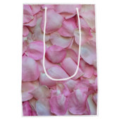 ピンクローズ花びら ミディアムペーパーバッグ (裏面)