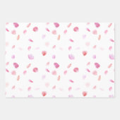 ピンクローズ花びら ラッピングペーパーシート (正面3)