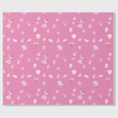 ピンクローズ花びら ラッピングペーパー (フラット)