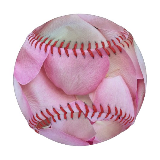 ピンクローズ花びら 野球ボール (正面)