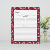 ピンクローズ花柄レシピバインダーページ (スタンド正面)