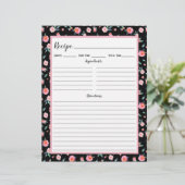 ピンクローズ花柄レシピバインダーページ (スタンド正面)