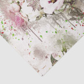 ピンクローズ花模様デコページ 薄葉紙 (詳細)