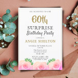 ピンクローズ葉フローラ60thサプライズ誕生日 招待状<br><div class="desc">ピンクのフローラトロピッ葉ク60thサプライズ誕生日パーティー彼女のための招待。来祝特別な女性の60歳の誕生日！一緒に彼女にサプライズパーティーを！このイベントのテーマはピンクのバラと緑の熱帯葉の – 特別な日を作る美しい組み合わせ。60歳の誕生日祝の女性に最適。</div>