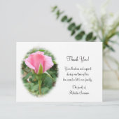 ピンクローズ葬儀サンキューカード- 3 1/2 x 5 サンキューカード (スタンド正面)