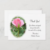 ピンクローズ葬儀サンキューカード- 3 1/2 x 5 サンキューカード (正面/裏面)