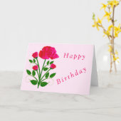 ピンクローズ誕生日カード カード (黄色い花)
