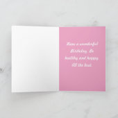 ピンクローズ誕生日グリーティングカード カード (内部)